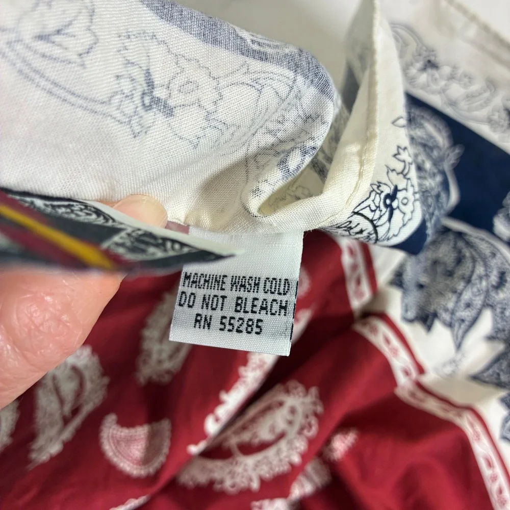 Vtg EXP Jeans Bandana Paisley Floral Cotton Square Scarf Boho Western Americana
